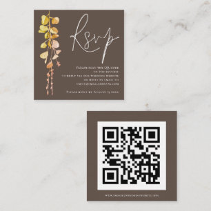 Moderne Eucalyptus Earthy Tone QR Code Weddenschap Informatiekaartje