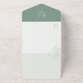 Moderne Eucalyptus Elegant Rustige olie Eenvoudig All In One Uitnodiging (Buitenkant)