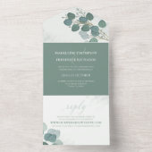 Moderne Eucalyptus Elegant Rustige olie Eenvoudig All In One Uitnodiging (Binnen)