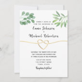 Moderne Eucalyptus Elegant Script Wedding Kaart (Voorkant)