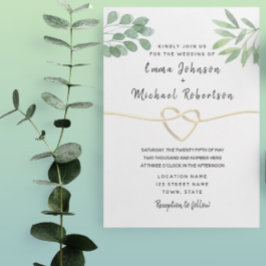 Moderne Eucalyptus Elegant Script Wedding Kaart