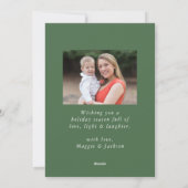 Moderne Eucalyptus en Evergreen Foto Feestdagenkaart (Achterkant)