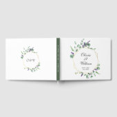 Moderne Eucalyptus Floral Geometric Lijst Wedding Gastenboek (Volledig)
