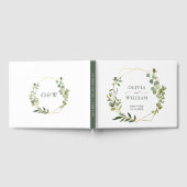 Moderne Eucalyptus Floral Geometric Lijst Wedding Gastenboek (Volledig)