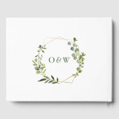Moderne Eucalyptus Floral Geometric Lijst Wedding Gastenboek (Achterkant)