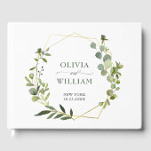 Moderne Eucalyptus Floral Geometric Lijst Wedding Gastenboek (Voorkant)