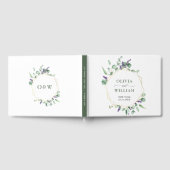 Moderne Eucalyptus Floral Geometric Lijst Wedding Gastenboek (Volledig)
