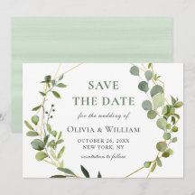 Moderne Eucalyptus Floral Geometric Lijst Wedding