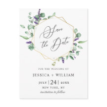 Moderne Eucalyptus Floral Wedding Save the Date