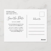 Moderne Eucalyptus Floral Wedding Save the Date Briefkaart (Achterkant)