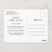 Moderne Eucalyptus Floral Wedding Save the Date Briefkaart (Achterkant)