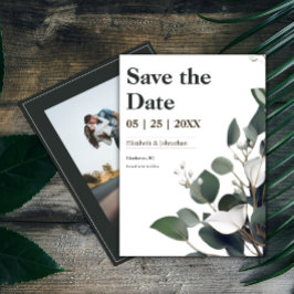 Moderne eucalyptus foto save the date