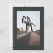 Moderne eucalyptus foto save the date (Achterkant)