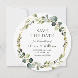 Moderne Eucalyptus FOTO Trouw SAVE THE DATE Boho Kaart