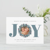 Moderne Eucalyptus Foto Typography Kerstkaart  Kaart (Staand voorkant)