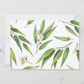 Moderne Eucalyptus gebladerte bruiloft uitnodiging (Achterkant)