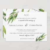 Moderne Eucalyptus gebladerte bruiloft uitnodiging (Voorkant / Achterkant)