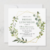 Moderne Eucalyptus Geometric Lijst BRIDAL LUNCHEON Kaart (Voorkant)