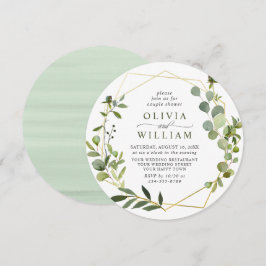 Moderne Eucalyptus Geometric Lijst COUPLE SHOWER Kaart