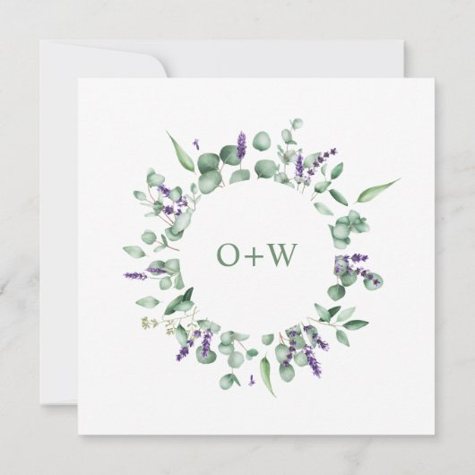 Moderne Eucalyptus Geometric Lijst ENGAGTY Kaart (Achterkant)