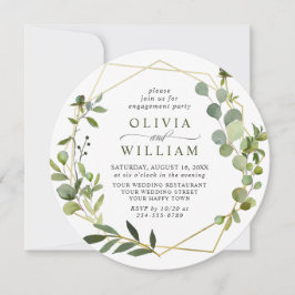 Moderne Eucalyptus Geometric Lijst ENGAGTY Kaart