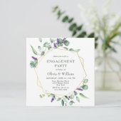 Moderne Eucalyptus Geometric Lijst ENGAGTY Kaart (Staand voorkant)