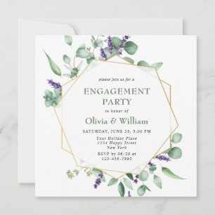 Moderne Eucalyptus Geometric Lijst ENGAGTY Kaart