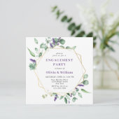 Moderne Eucalyptus Geometric Lijst ENGAGTY Kaart (Staand voorkant)