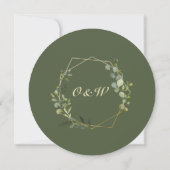 Moderne Eucalyptus Geometric Lijst Floral Wedding Kaart (Achterkant)