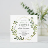 Moderne Eucalyptus Geometric Lijst Vrijgezellenfee Kaart (Staand voorkant)