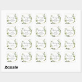 Moderne Eucalyptus Geometrisch Frame Bruiloftsshow Vierkante Sticker (Vel)
