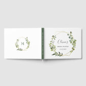 Moderne Eucalyptus Geometrisch Kader Bruidsdouche Gastenboek (Volledig)