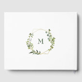 Moderne Eucalyptus Geometrisch Kader Bruidsdouche Gastenboek (Achterkant)