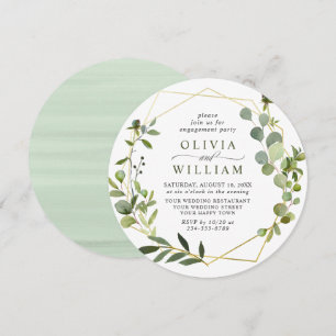 Moderne Eucalyptus Geometrisch Kader VERLOVING FEE Kaart