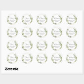 Moderne Eucalyptus Geometrische Frame Baby Shower Ronde Sticker (Vel)