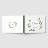 Moderne Eucalyptus Geometrische Frame Bruidsdouche Gastenboek (Volledig)