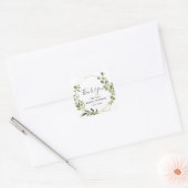 Moderne Eucalyptus Geometrische Frame Bruidsdouche Vierkante Sticker (Envelop)