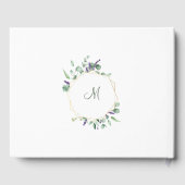 Moderne Eucalyptus Geometrische Frame Bruiloftsdou Gastenboek (Achterkant)