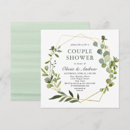 Moderne Eucalyptus Geometrische Frame COUPLE DOUCH Kaart
