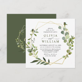 Moderne Eucalyptus Geometrische Kader VERLOVING PA Kaart