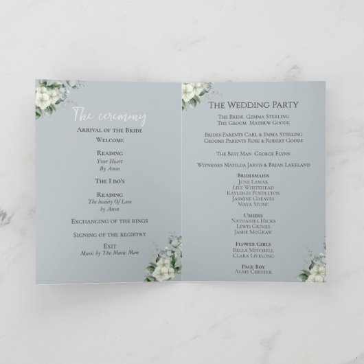 Moderne Eucalyptus Gevouwen Trouwprogramma Programma (Binnen)