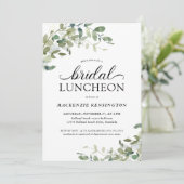 Moderne Eucalyptus Green Bridal Luncheon Kaart (Staand voorkant)