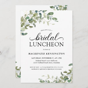 Moderne Eucalyptus Green Bridal Luncheon Kaart