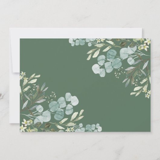 Moderne Eucalyptus Greenery bruiloft Dank u kaart (Achterkant)