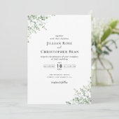 moderne eucalyptus greenery bruiloft - uitnodiging (Staand voorkant)