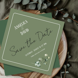Moderne Eucalyptus Greenery Save the Date Flat Kaa