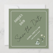 Moderne Eucalyptus Greenery Save the Date Flat Kaa (Voorkant)
