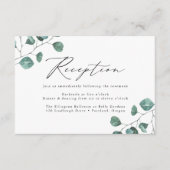 Moderne eucalyptus groen bruiloft receptie informatiekaartje (Voorkant)