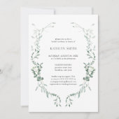 Moderne Eucalyptus groen Elegante bruids lunch Kaart (Voorkant)