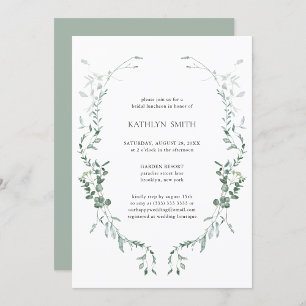 Moderne Eucalyptus groen Elegante bruids lunch Kaart
